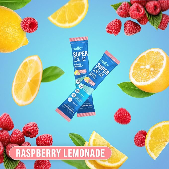 Sobres Nello supercalm de limonada de frambuesa supe ricos y saludables